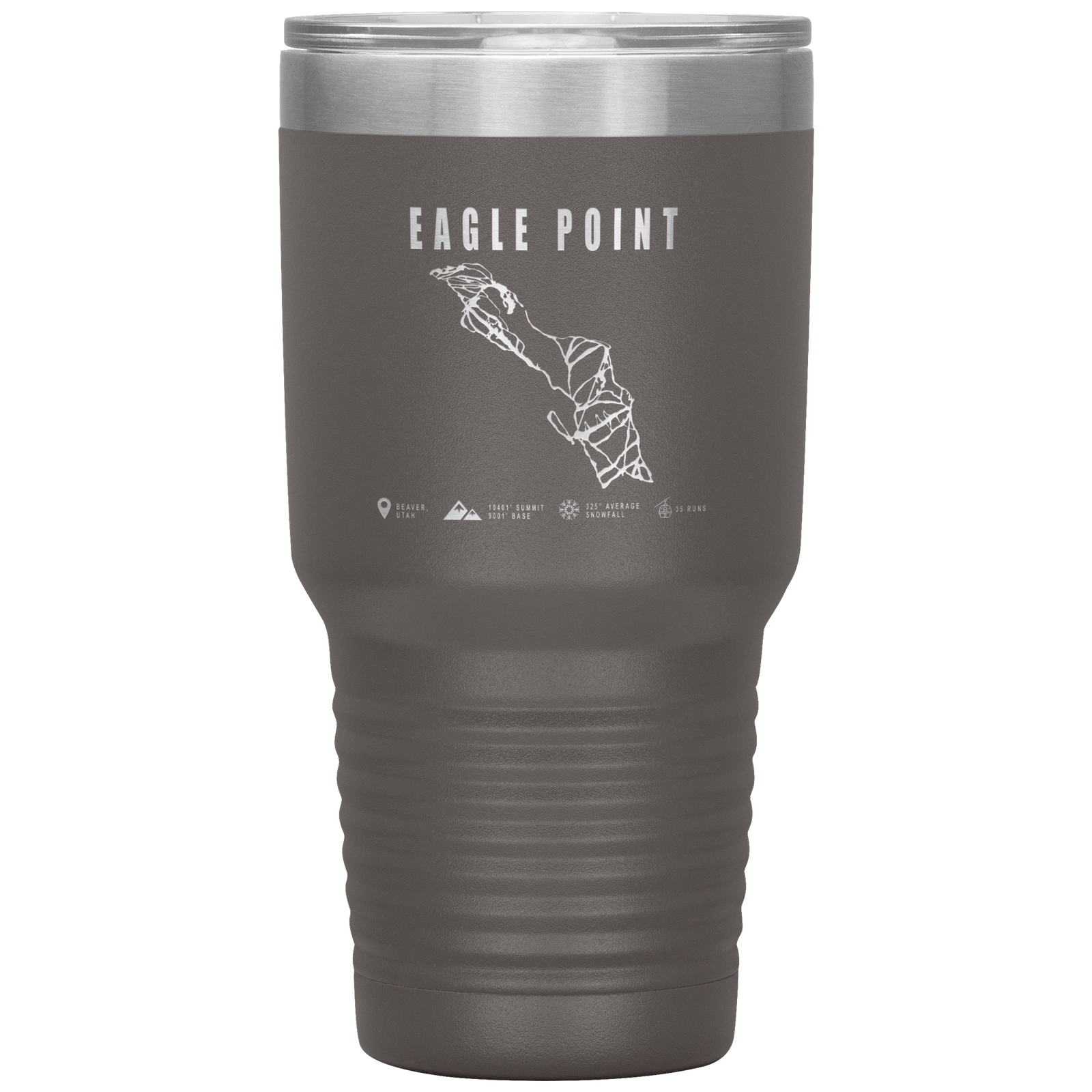 Eagle Point,Utah Ski Trail Map 30oz Tumbler - Powderaddicts
