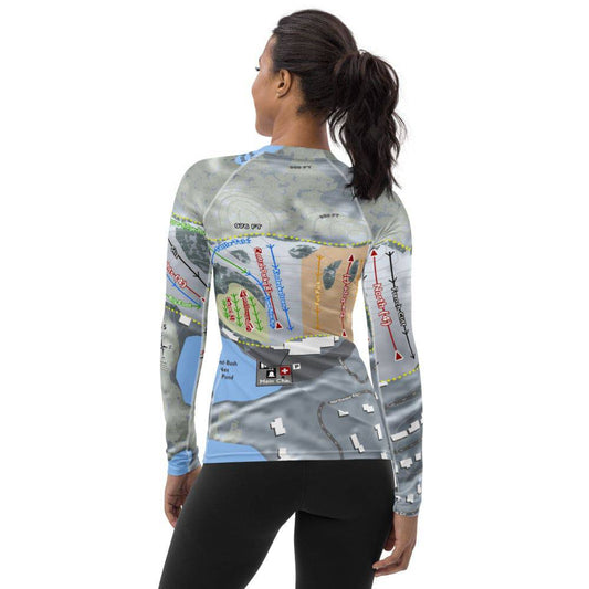 Hyland Hills, Minnesota Ski Trail Map Women's Base Layer Top - Powderaddicts