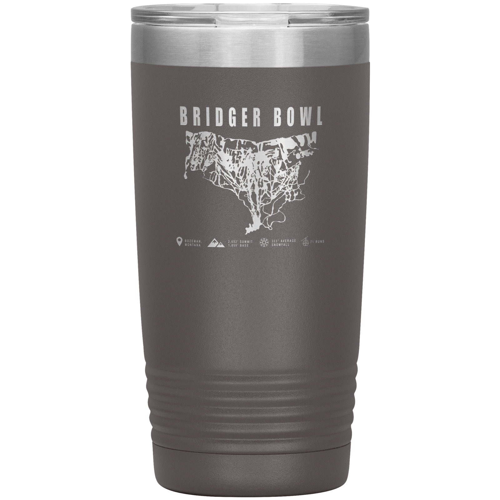 Bridger Bowl Montana Ski Trail Map 20oz Tumbler - Powderaddicts