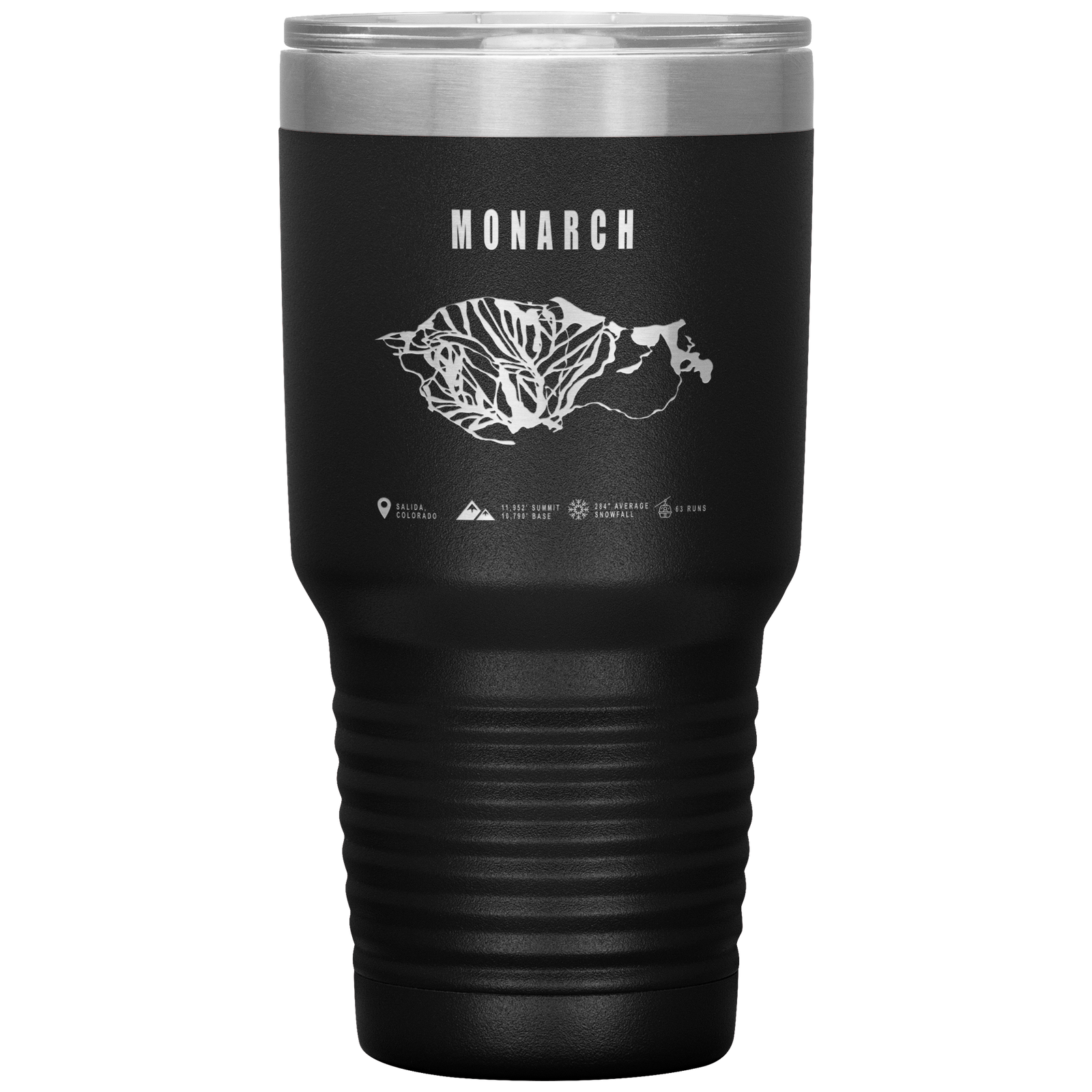 Monarch Colorado Ski Trail Map 30oz Tumbler - Powderaddicts