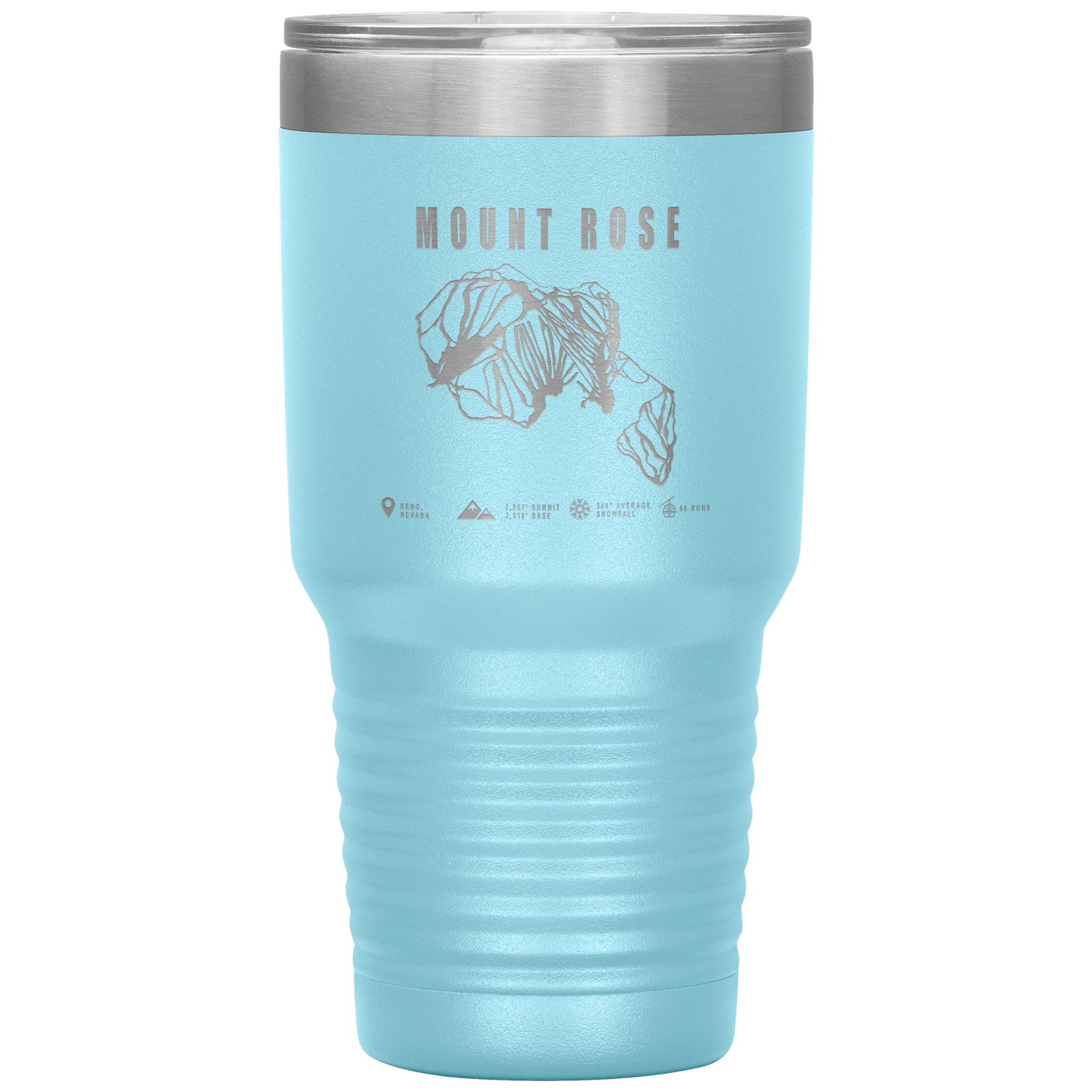 Mount Rose, Nevada Ski Trail Map 30oz Tumbler - Powderaddicts