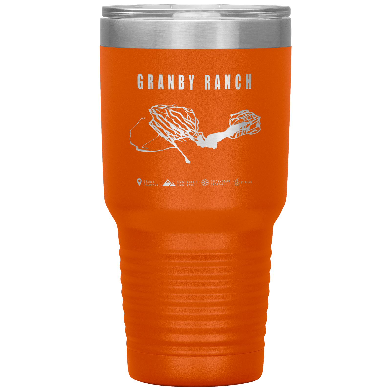 Granby Ranch Colorado Ski Trail Map 30oz Tumbler - Powderaddicts