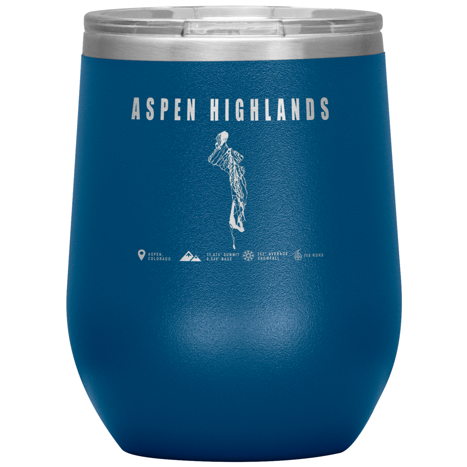 Aspen Highlands,Colorado Ski Resort Wine 12 oz Tumbler - Powderaddicts