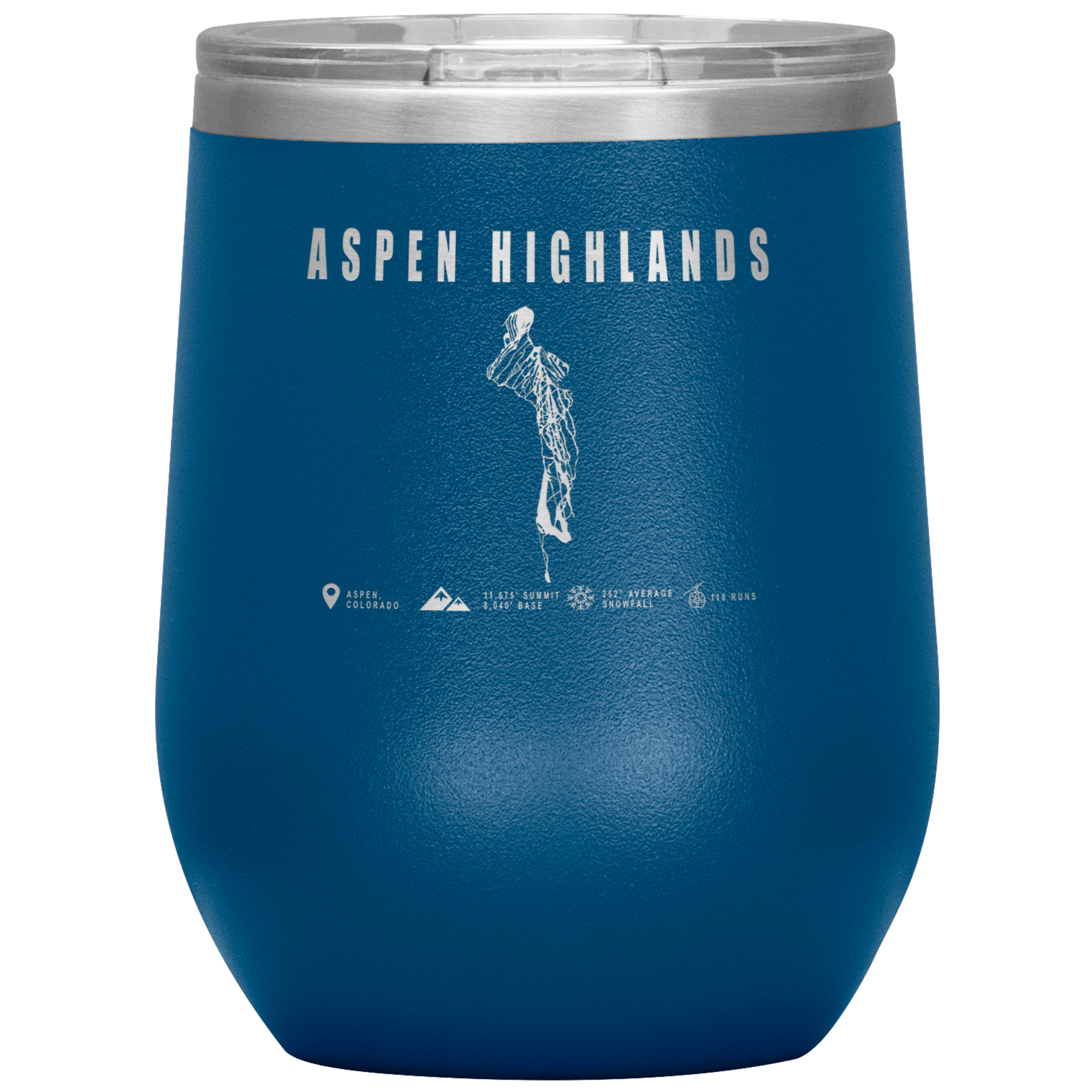 Aspen Highlands,Colorado Ski Resort Wine 12 oz Tumbler - Powderaddicts
