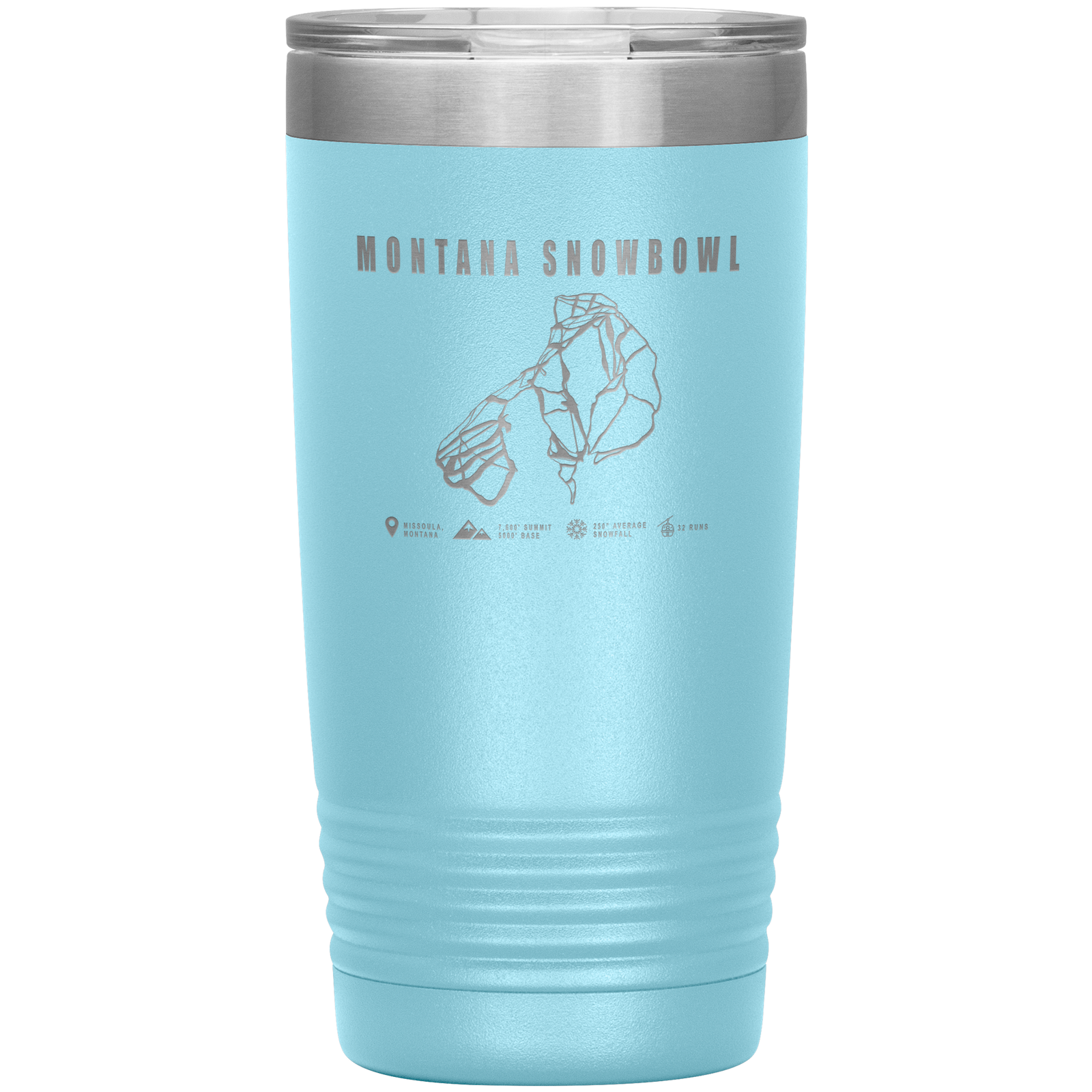 Montana Snowbowl, Montana Ski Trail Map 20oz Tumbler - Powderaddicts