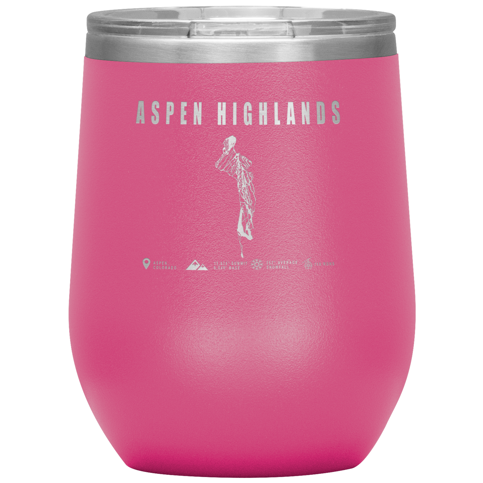 Aspen Highlands,Colorado Ski Resort Wine 12 oz Tumbler - Powderaddicts
