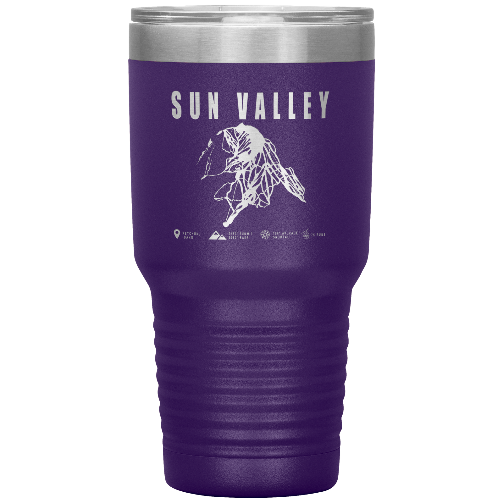Sun Valley Idaho Ski Trail Map 30oz Tumbler - Powderaddicts