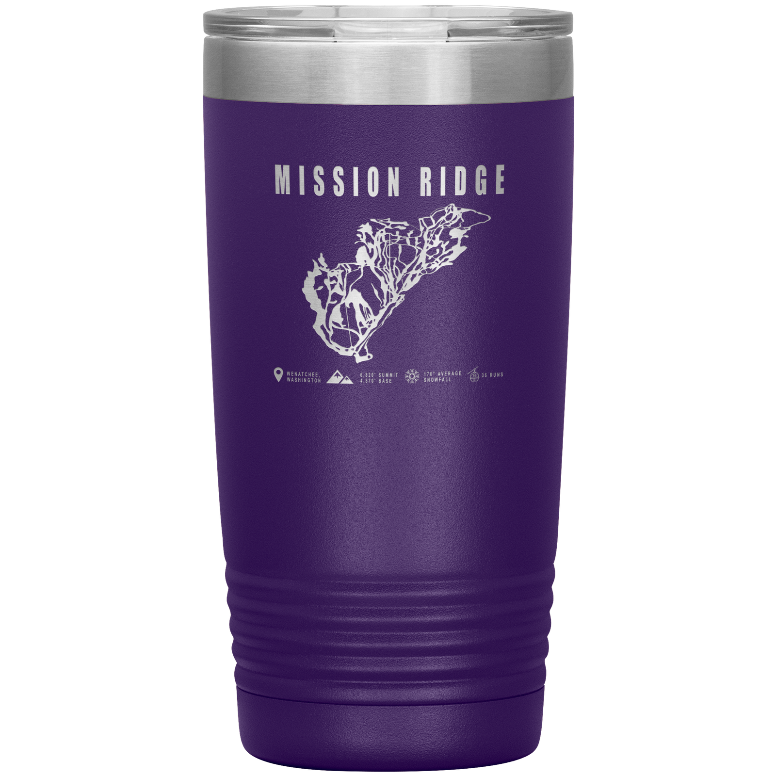 Mission Ridge, Washington Ski Trail Map 20oz Tumbler - Powderaddicts
