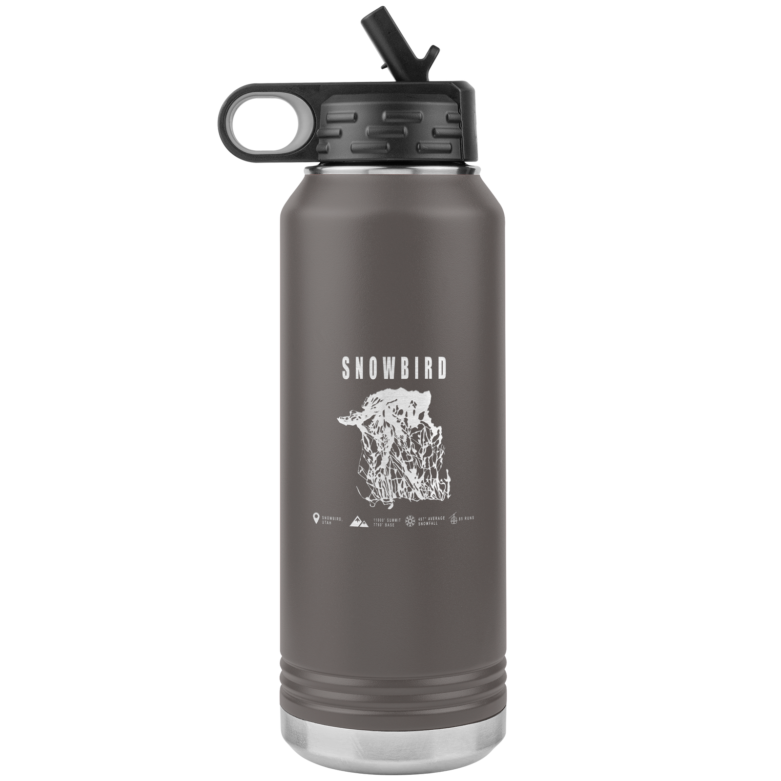 Snowbird,Utah Ski Trail Map 32oz Water Bottle Tumbler - Powderaddicts
