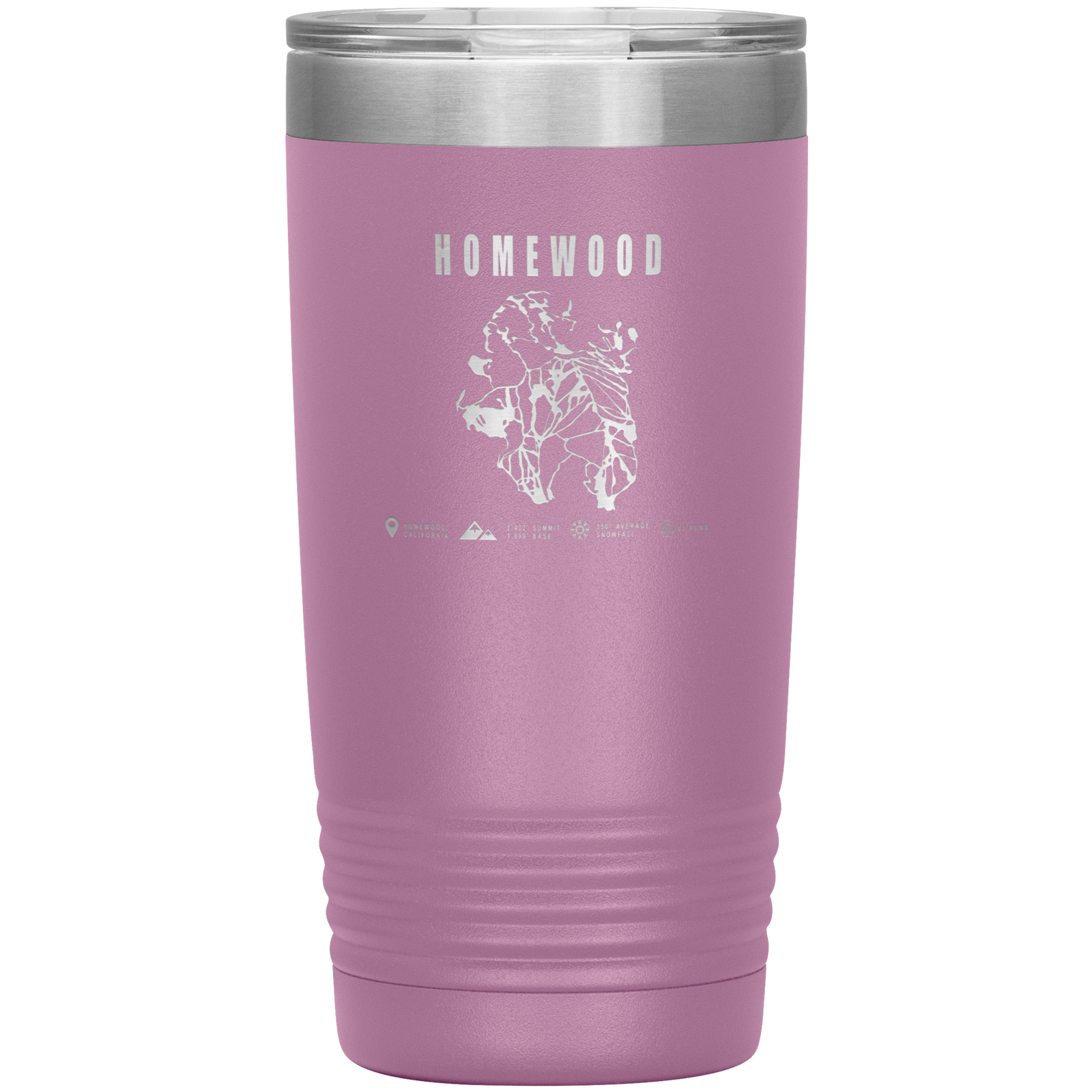 Homewood, California Ski Trail Map 20oz Tumbler - Powderaddicts