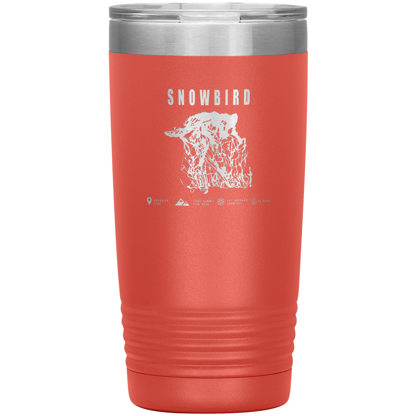 Snowbird,Utah Ski Trail Map 20oz Tumbler - Powderaddicts