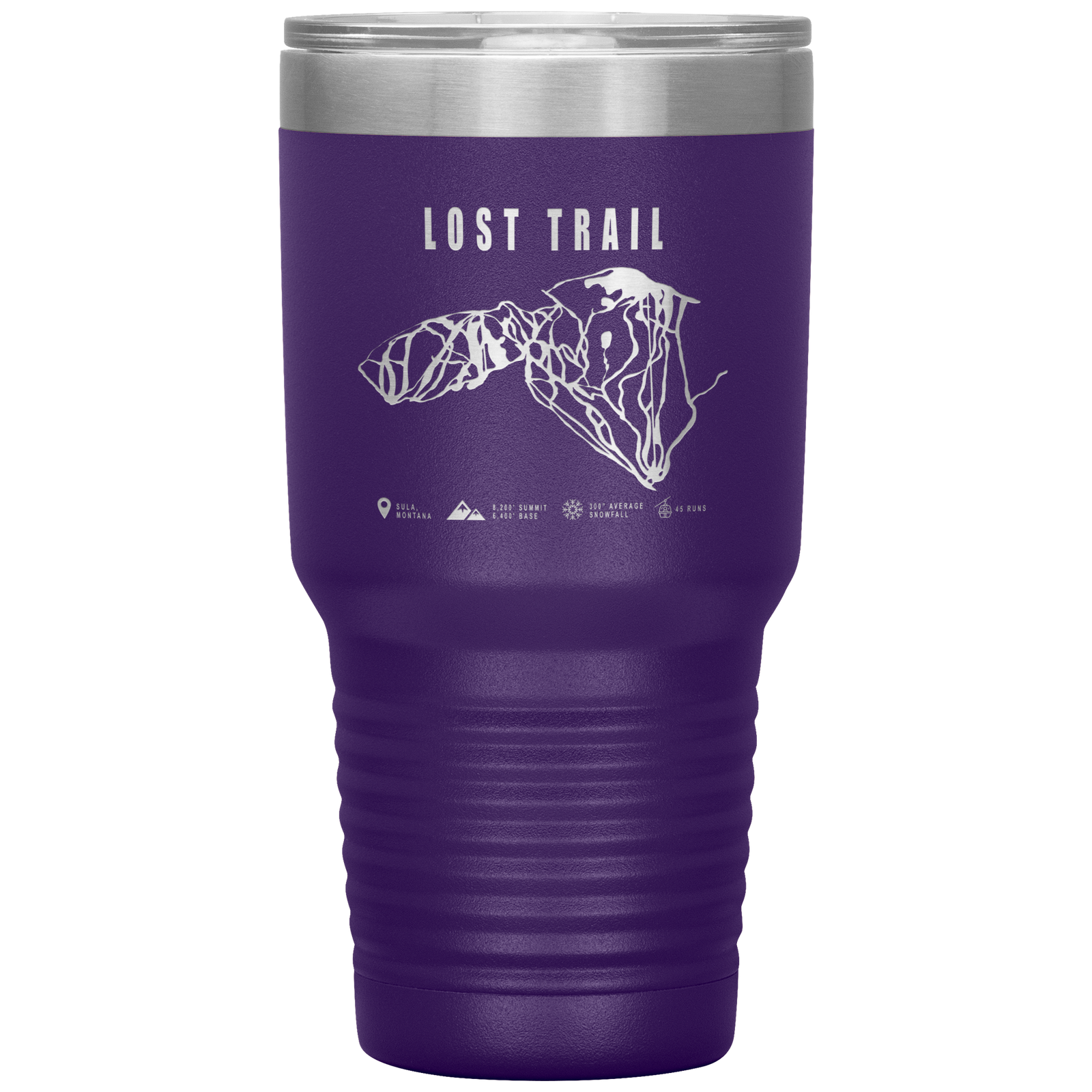 Lost Trail Montana Ski Trail Map 30oz Tumbler - Powderaddicts