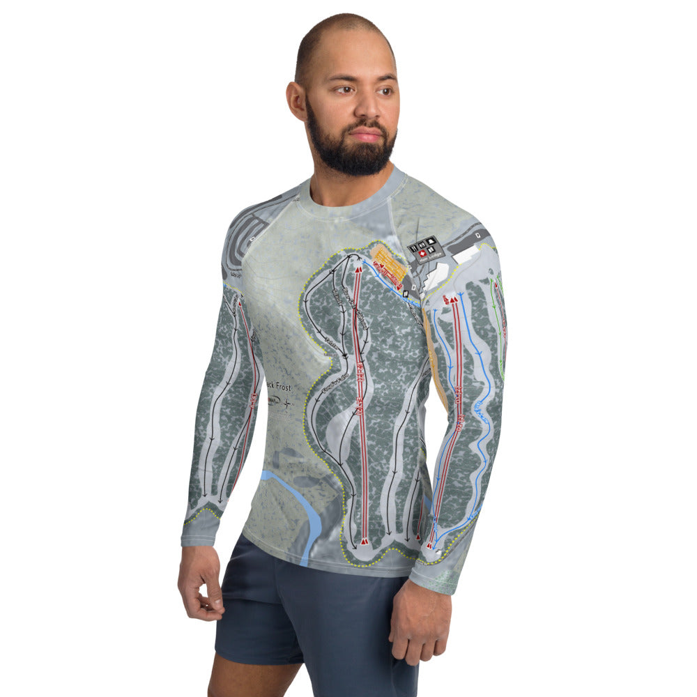 Jack Frost, Pennsylvania Ski Trail Map Men's Base Layer Top - Powderaddicts
