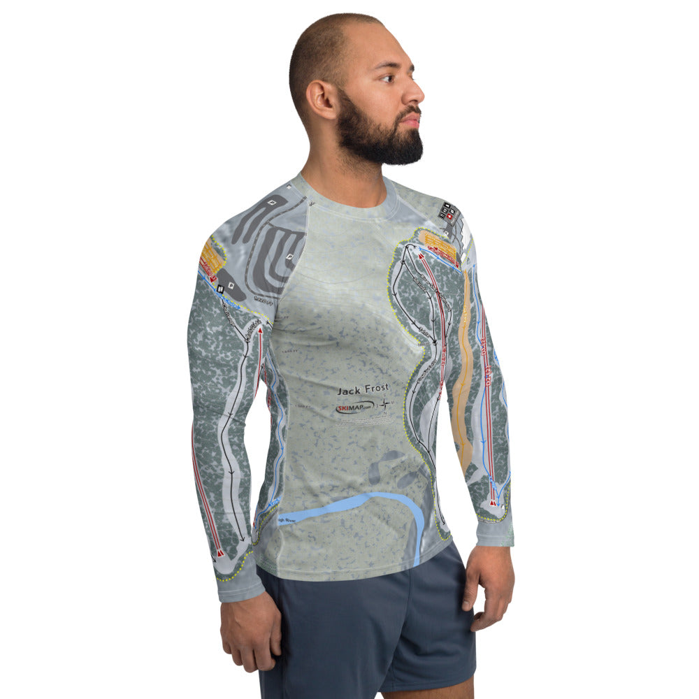 Jack Frost, Pennsylvania Ski Trail Map Men's Base Layer Top - Powderaddicts
