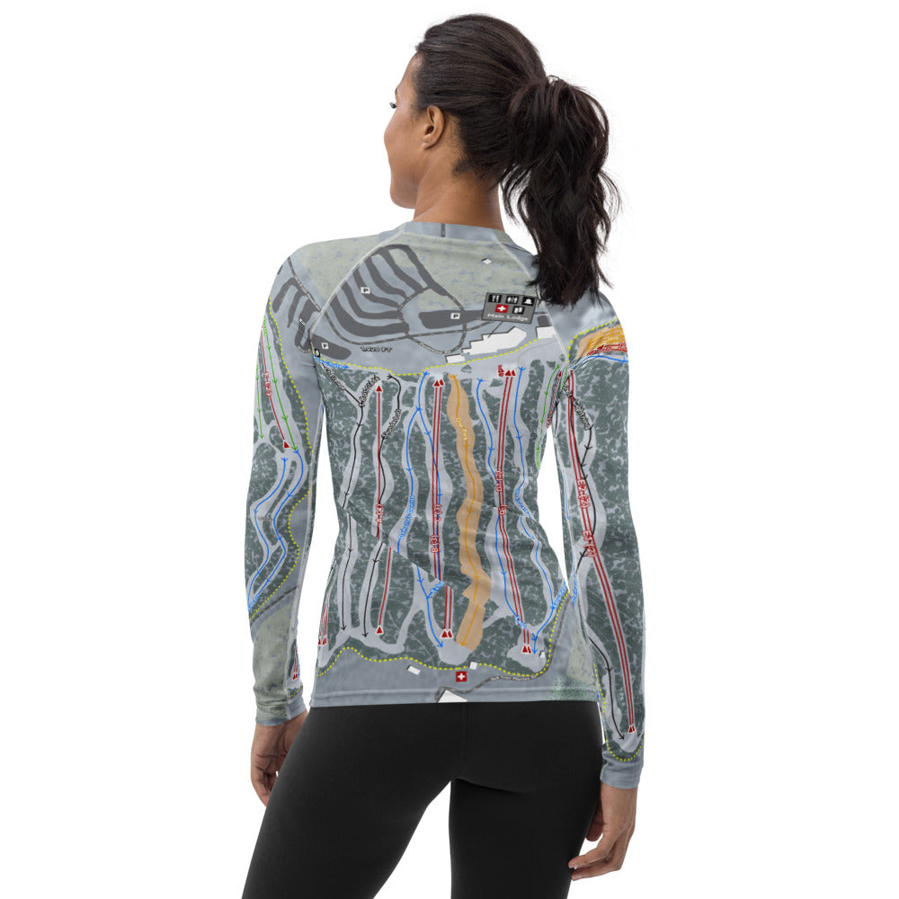 Jack Frost, Pennsylvania Ski Trail Map Women's Base Layer Top - Powderaddicts