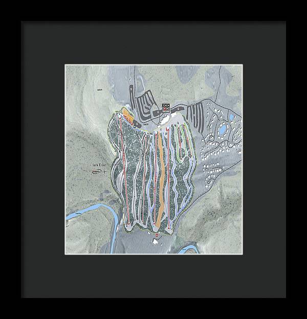 Jack Frost Ski Trail Map - Framed Print - Powderaddicts