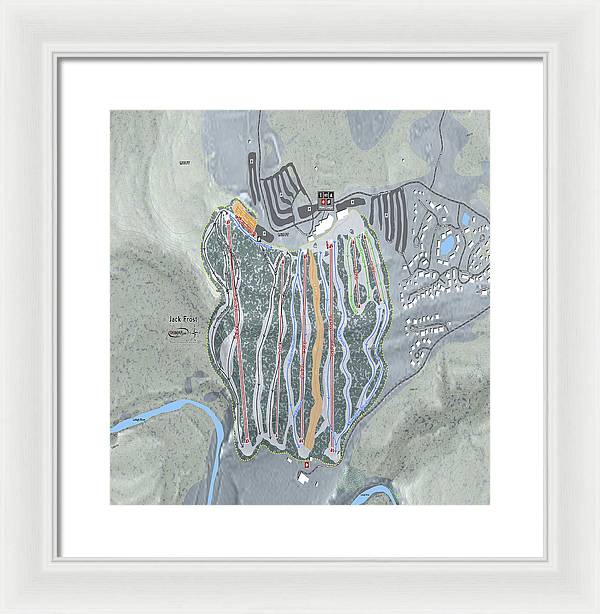 Jack Frost Ski Trail Map - Framed Print - Powderaddicts