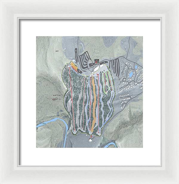 Jack Frost Ski Trail Map - Framed Print - Powderaddicts