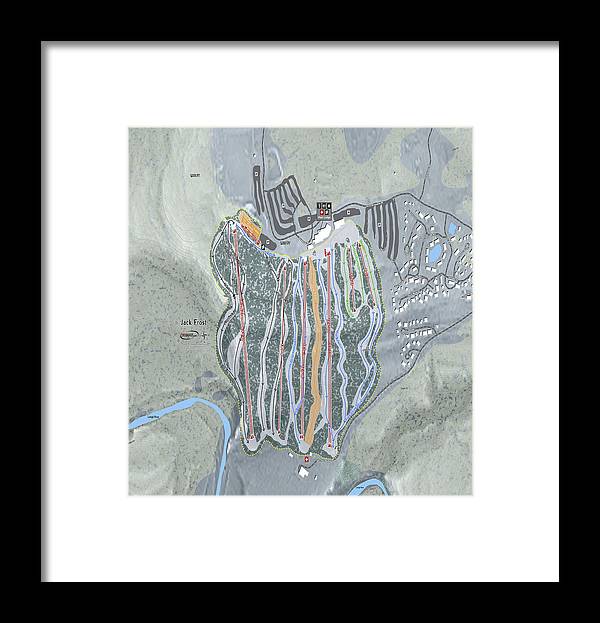 Jack Frost Ski Trail Map - Framed Print - Powderaddicts