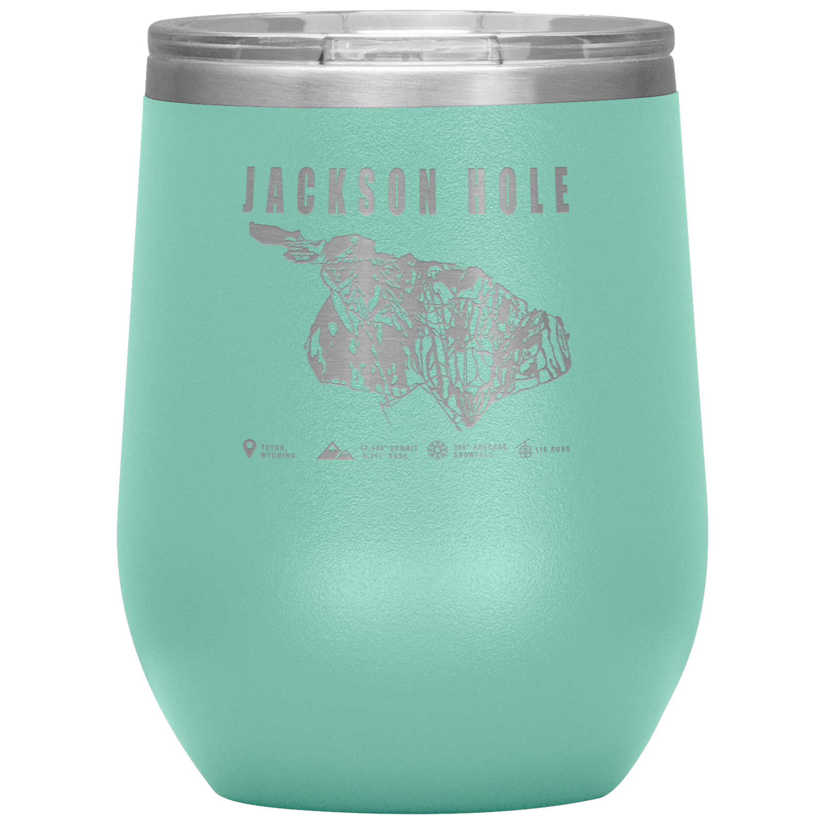 Jackson Hole Wyoming Ski Trail Map Wine 12oz Tumbler - Powderaddicts