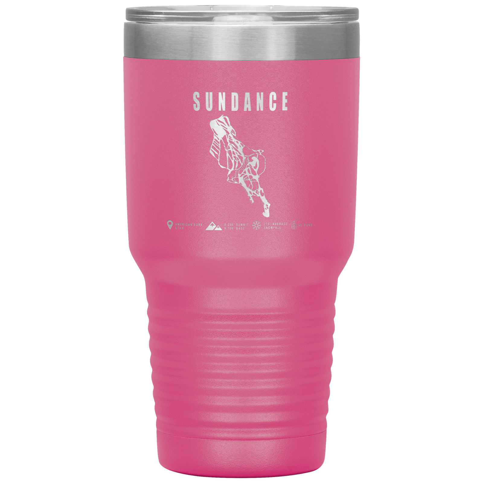 Sundance,Utah Ski Trail Map 30oz Tumbler - Powderaddicts