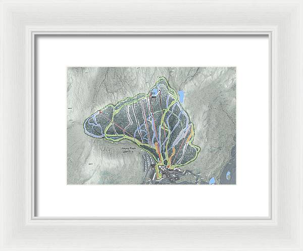 Jiminy Peak, Massachusetts Ski Resort Map - Framed Print