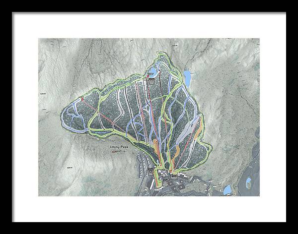 Jiminy Peak Ski Trail Map - Framed Print - Powderaddicts