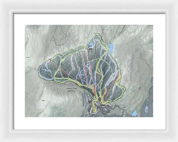 Jiminy Peak Ski Trail Map - Framed Print - Powderaddicts