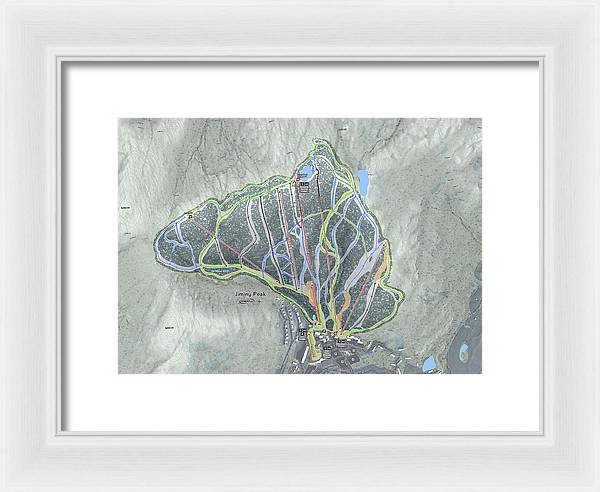 Jiminy Peak Ski Trail Map - Framed Print - Powderaddicts
