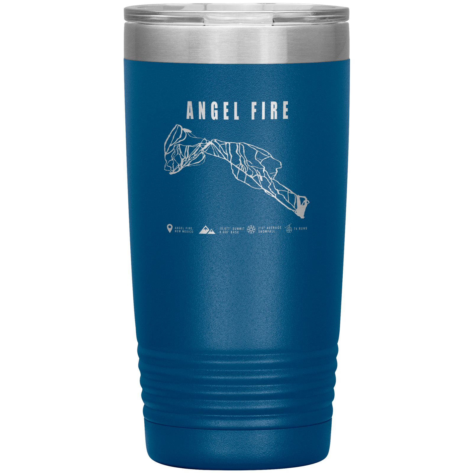Angel Fire, New Mexico Ski Trail Map 20oz Tumbler - Powderaddicts