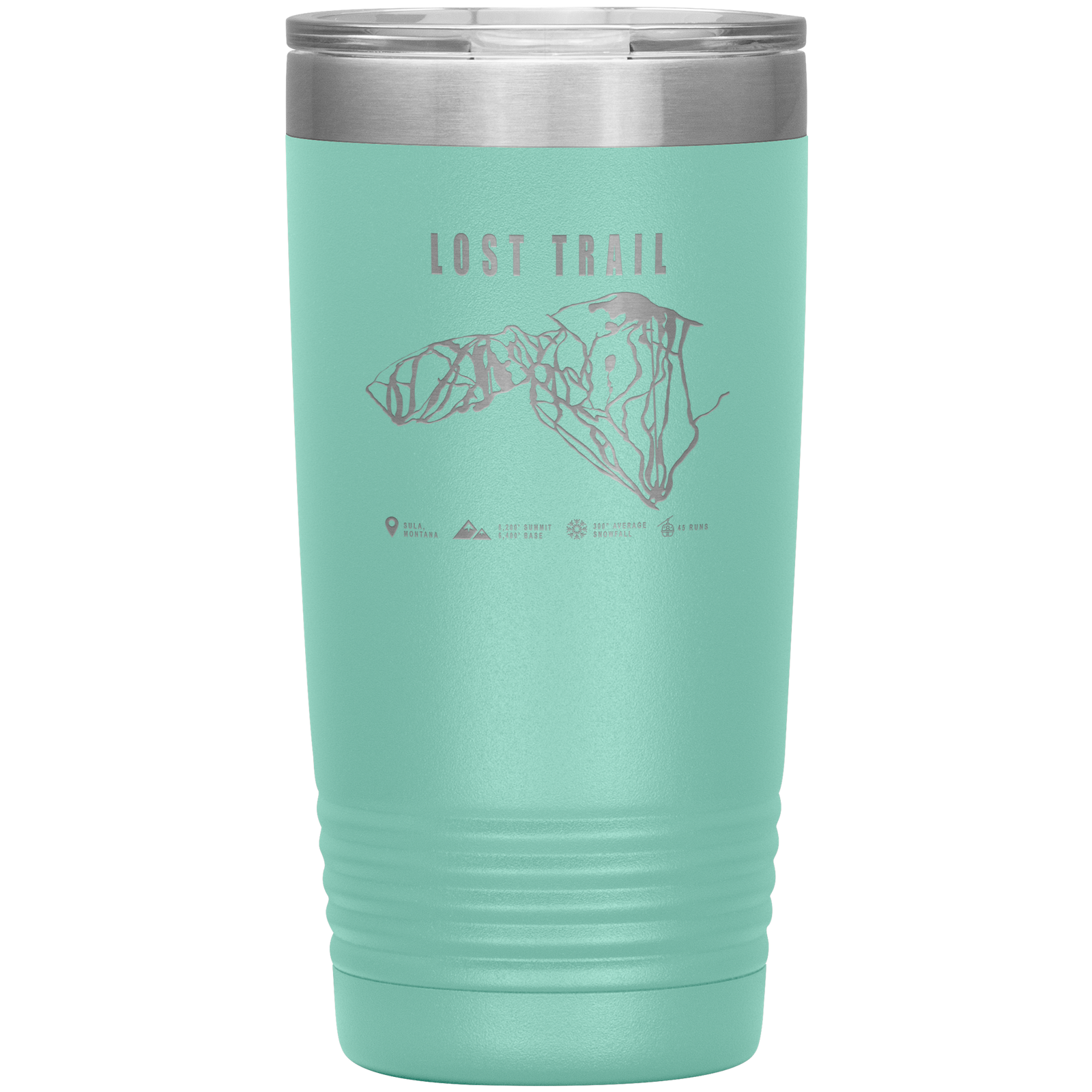 Lost Trail Montana Ski Trail Map 20oz Tumbler - Powderaddicts