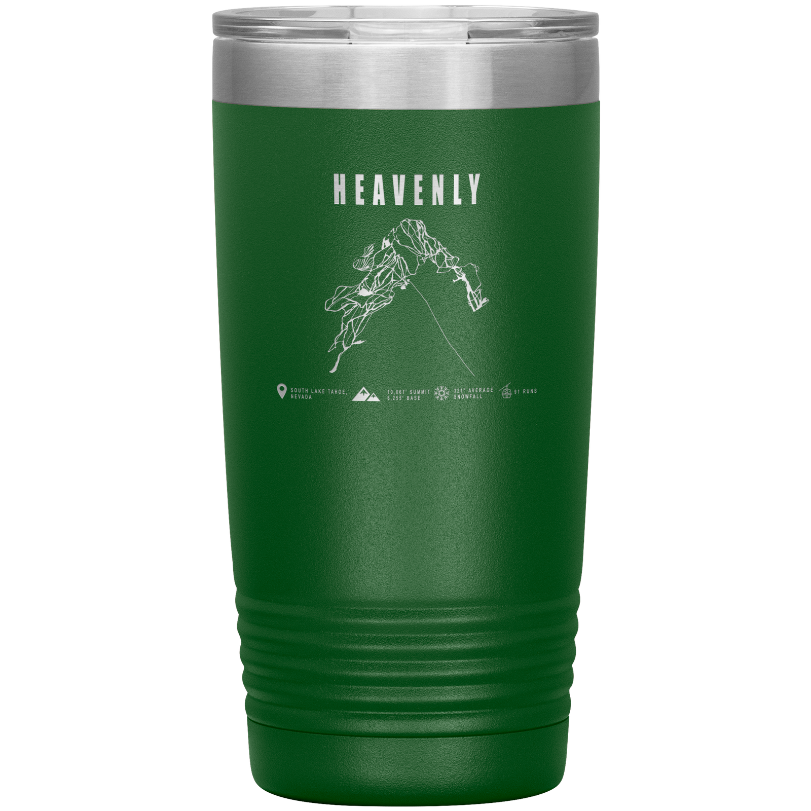 Heavenly, Nevada Ski Trail Map 20oz Tumbler - Powderaddicts