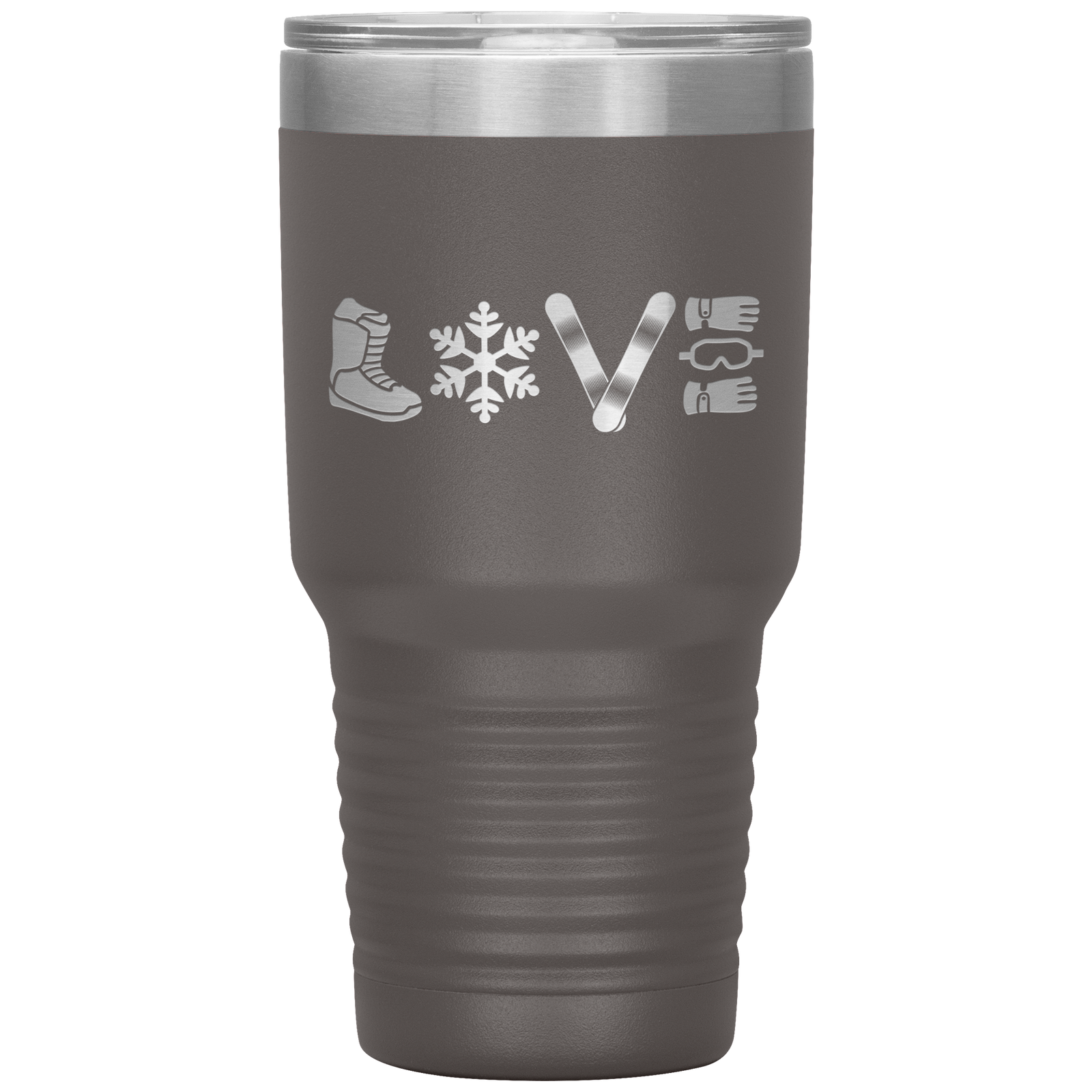 LOVE Snowboard 30oz Laser Etched Tumbler - Powderaddicts