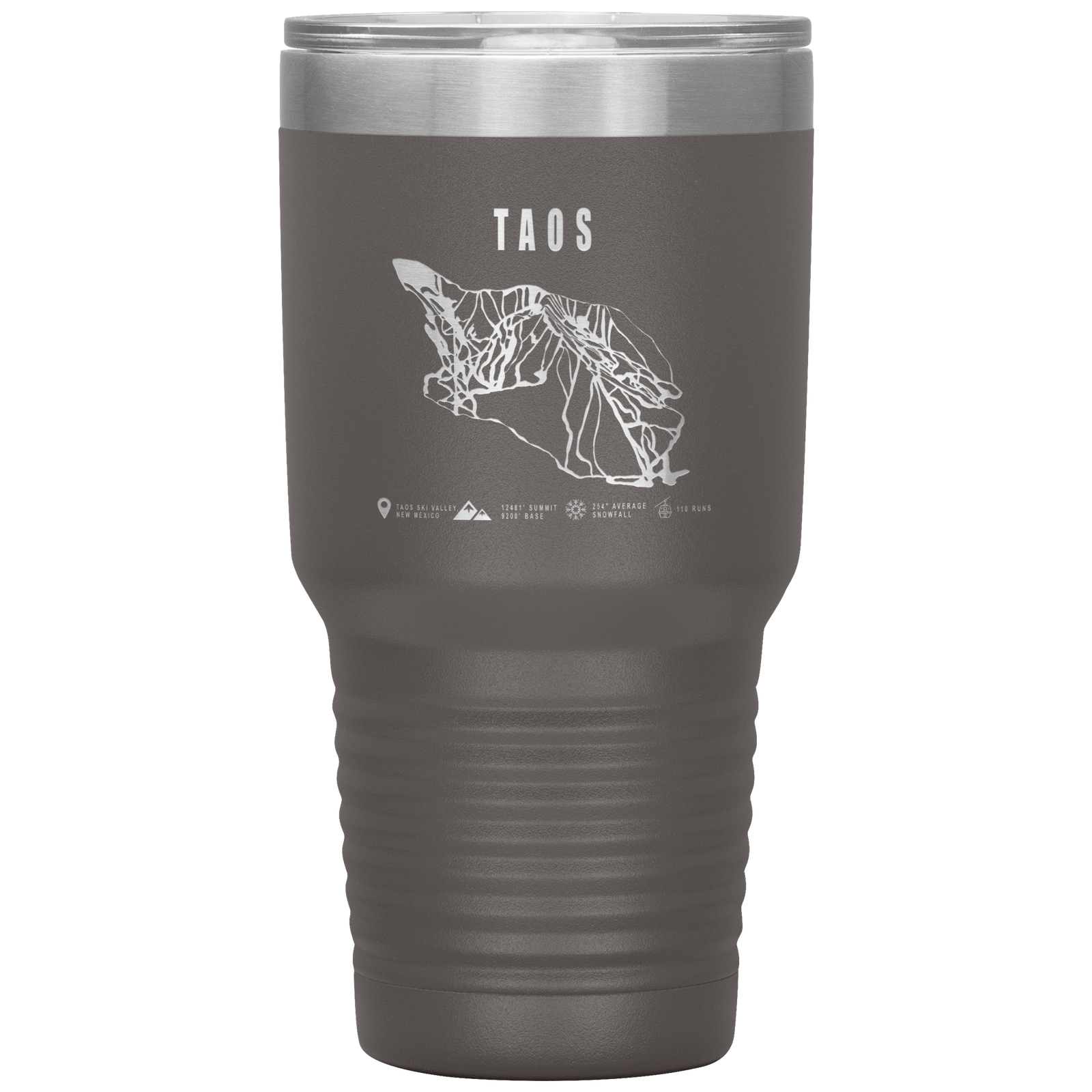 Taos, New Mexico Ski Trail Map 30oz Tumbler - Powderaddicts