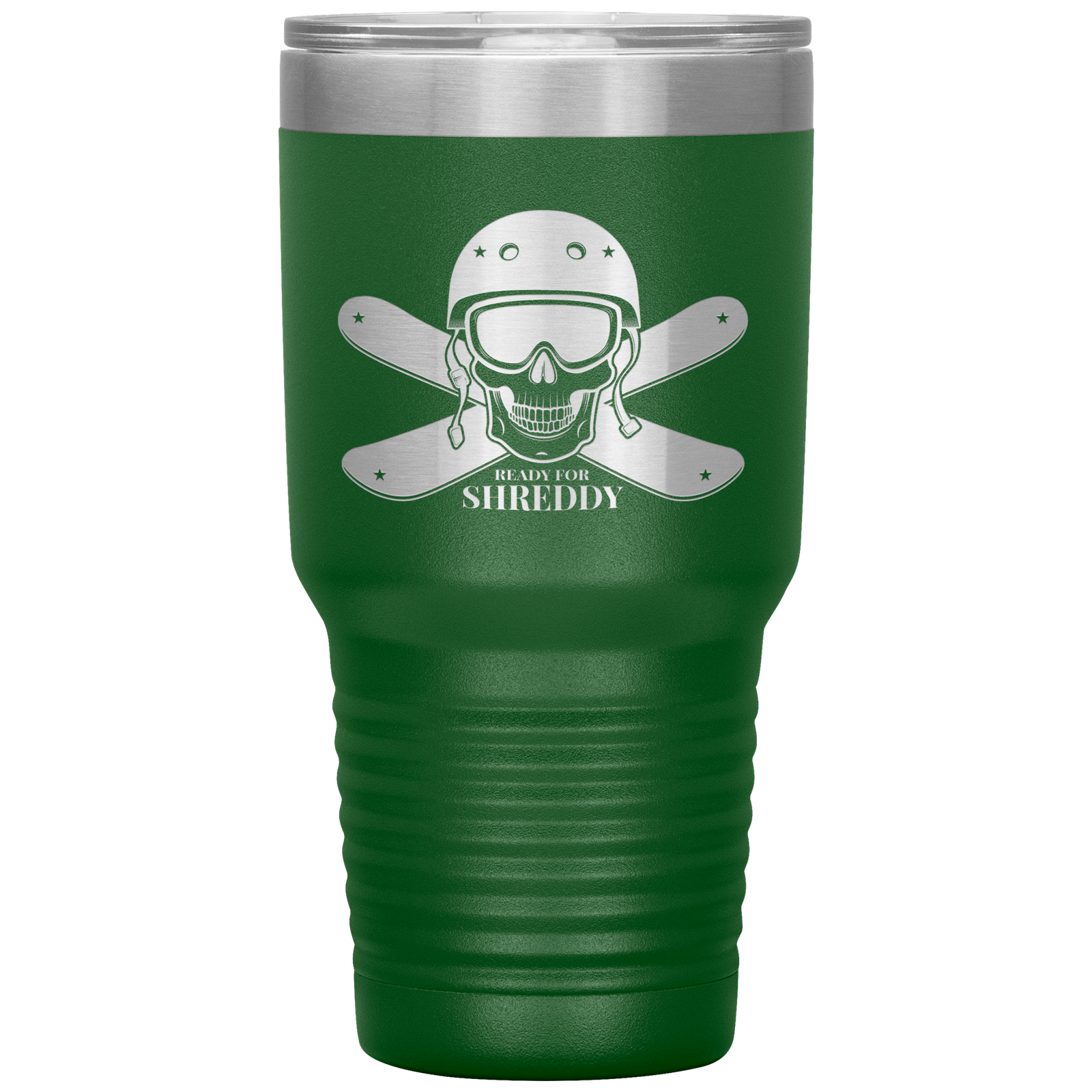 Ready For Shreddy Skeleton Skis 30oz Tumbler - Powderaddicts