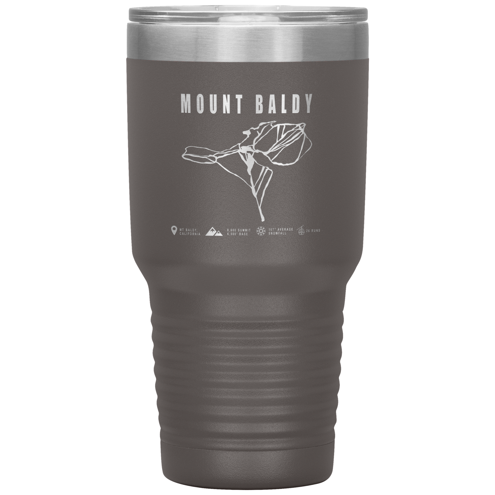 Mount Baldy, California Ski Trail Map 30oz Tumbler - Powderaddicts