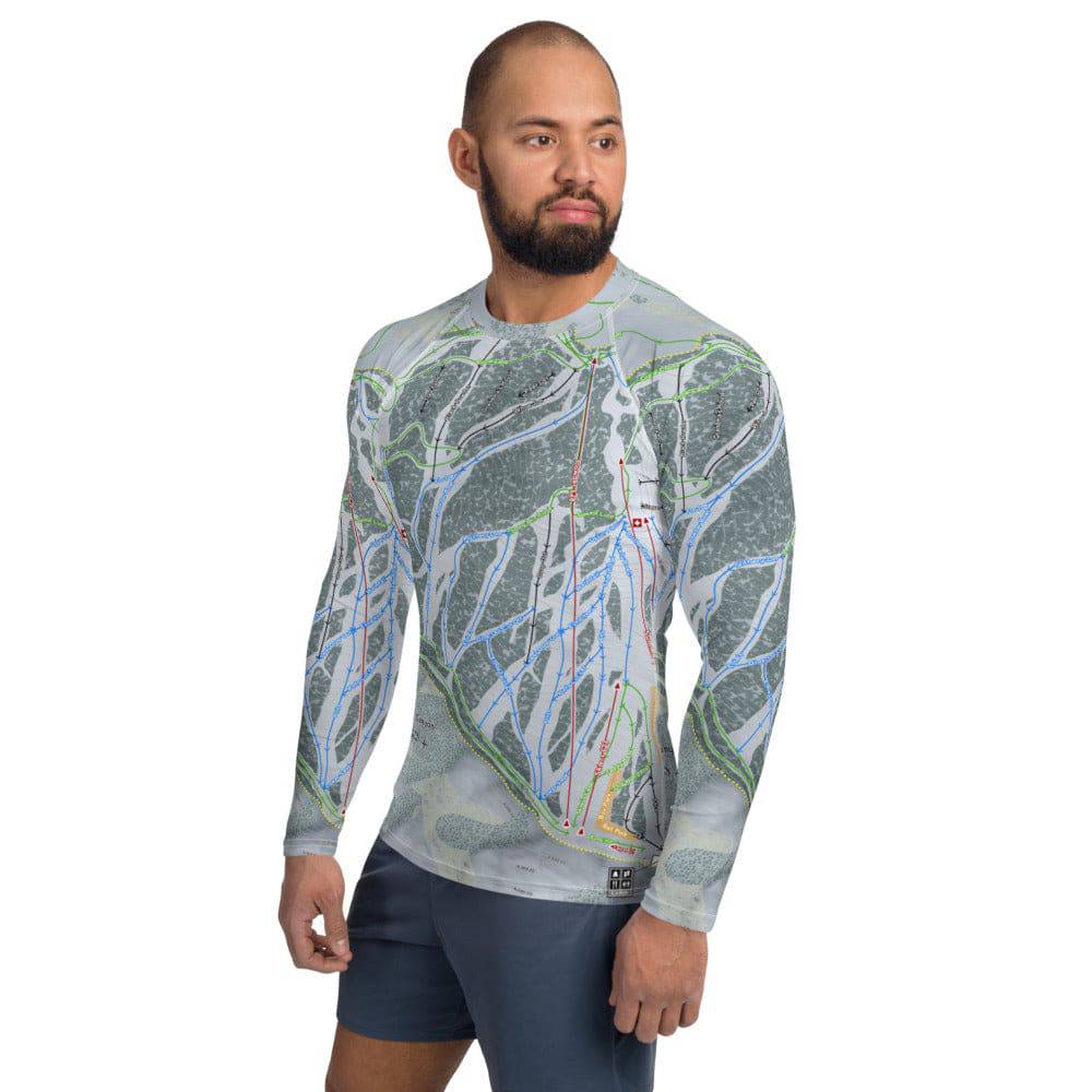 Kelly Canyon, Idaho Ski Trail Map Men's Base Layer Top - Powderaddicts
