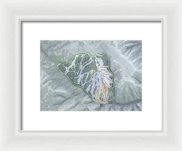 Kelly Canyon Ski Trail Map - Framed Print - Powderaddicts