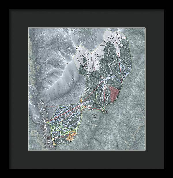 Keystone Ski Trail Map - Framed Print - Powderaddicts