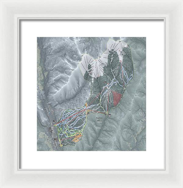 Keystone Ski Trail Map - Framed Print - Powderaddicts