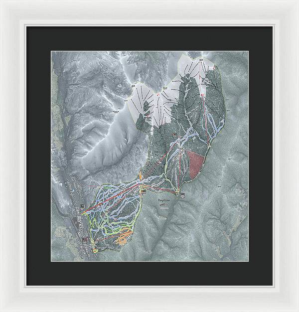 Keystone Ski Trail Map - Framed Print - Powderaddicts