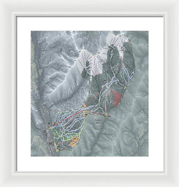 Keystone Ski Trail Map - Framed Print - Powderaddicts