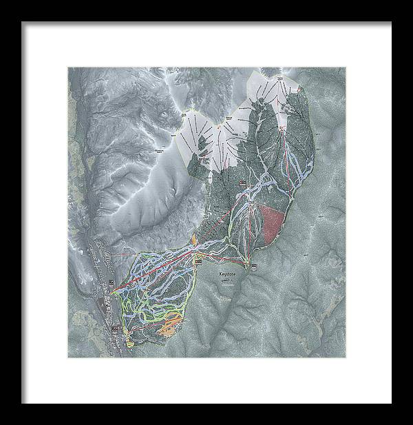Keystone Ski Trail Map - Framed Print - Powderaddicts