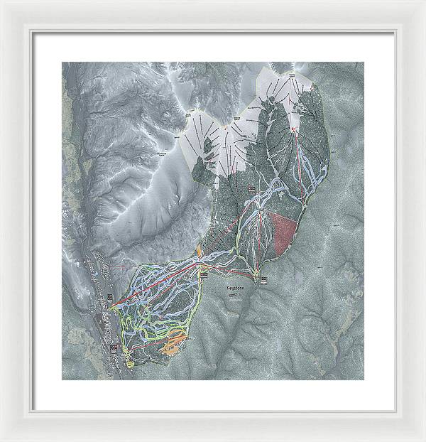 Keystone Ski Trail Map - Framed Print - Powderaddicts