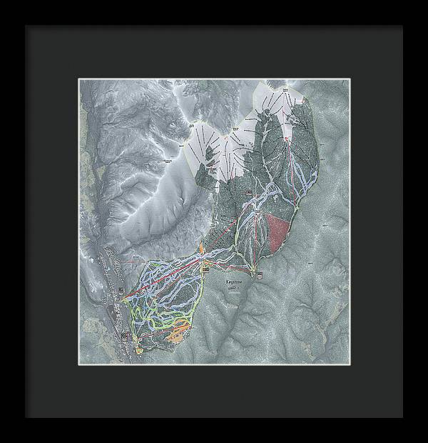 Keystone Ski Trail Map - Framed Print - Powderaddicts