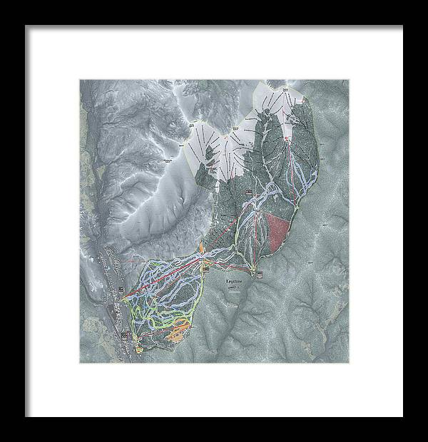 Keystone Ski Trail Map - Framed Print - Powderaddicts