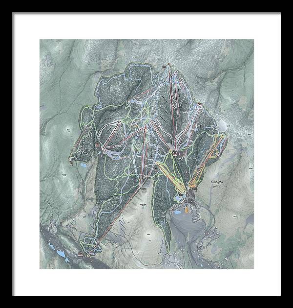 Killington Ski Trail Map - Framed Print - Powderaddicts