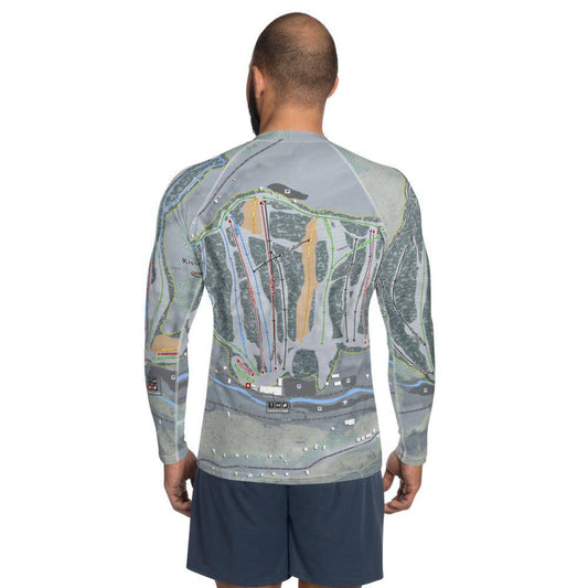 Kissing Bridge, New York Ski Trail Map Men's Base Layer Top - Powderaddicts