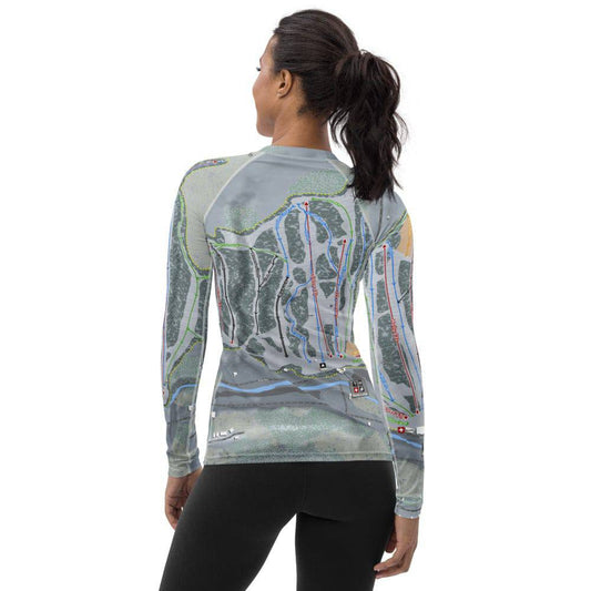 Kissing Bridge, New York Ski Trail Map Women's Base Layer Top - Powderaddicts