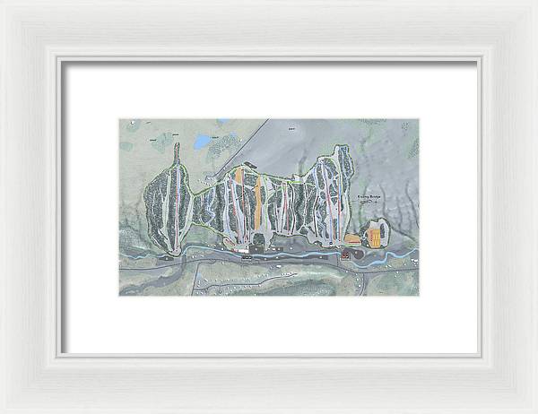Kissing Bridge Ski Trail Map - Framed Print - Powderaddicts